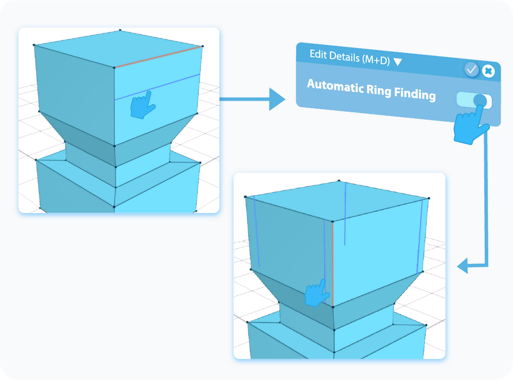 Toggle to enable the Automatic Ring Finding feature in the Edit Details tool